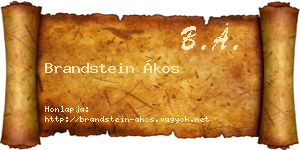 Brandstein Ákos névjegykártya